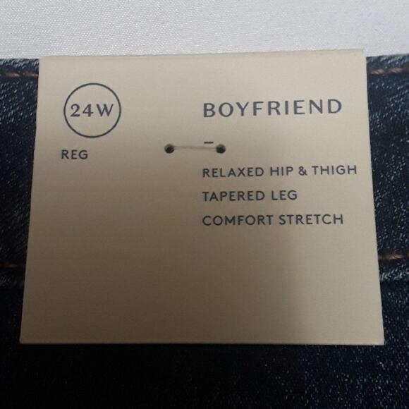 NWT Womens Sz 24W Boyfriend Raw Hem Relaxed Comfort Stretch Waist Band Jeans - Picture 3 of 8